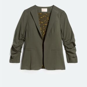 Olive Collarless Blazer